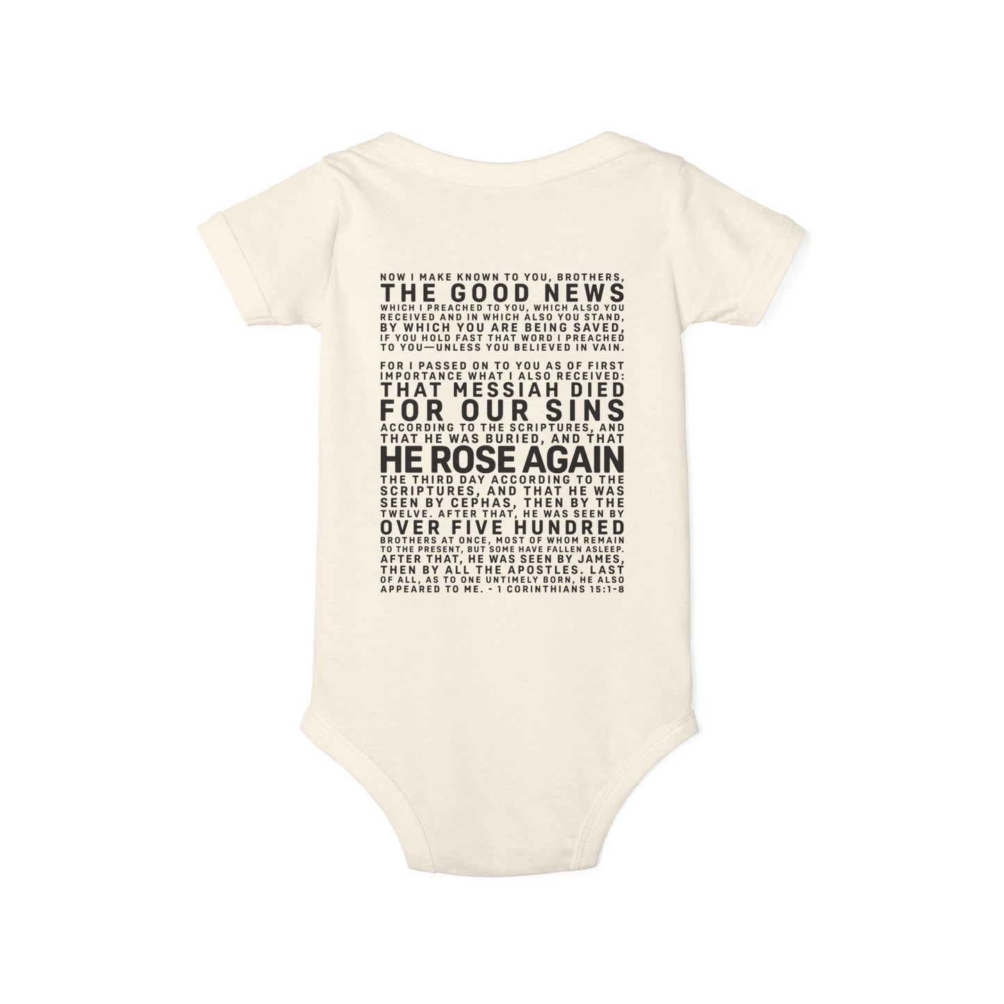 The Gospel - Infant (3M-24M) One Piece - Back Text, Dark Lettered Edition - (9 Colors)