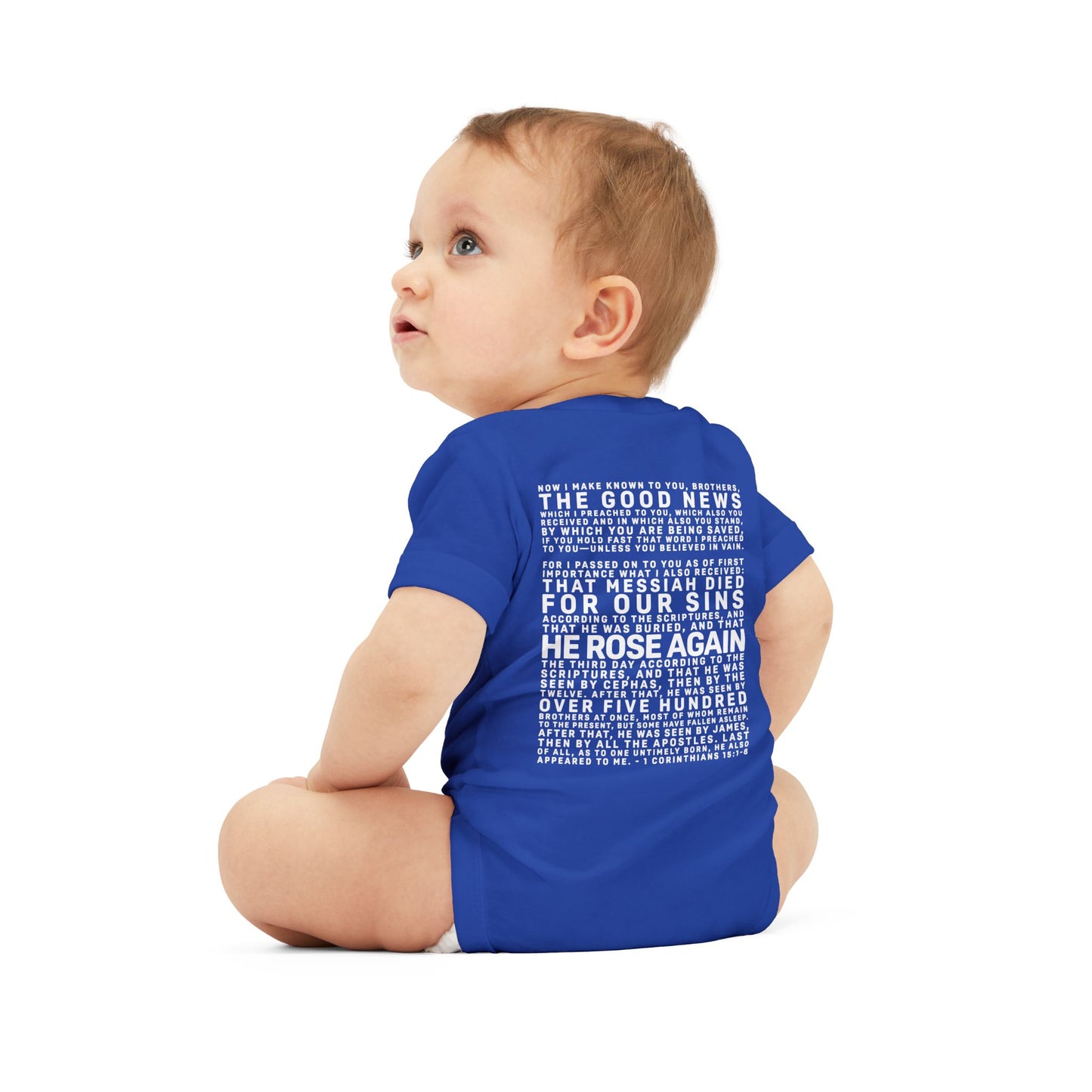 The Gospel - Infant (3M-24M) One Piece - Back Text, Light Lettered Edition - (10 Colors)