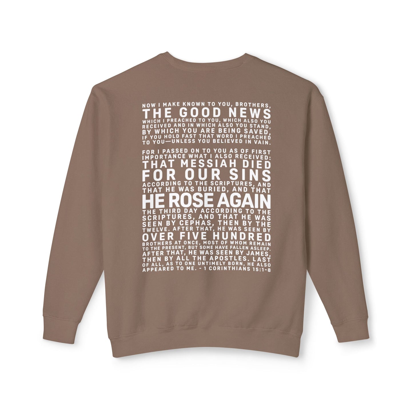 The Gospel - Adult Unisex Crewneck Sweatshirt - Back Text, Light Lettered Edition - (11 Colors)