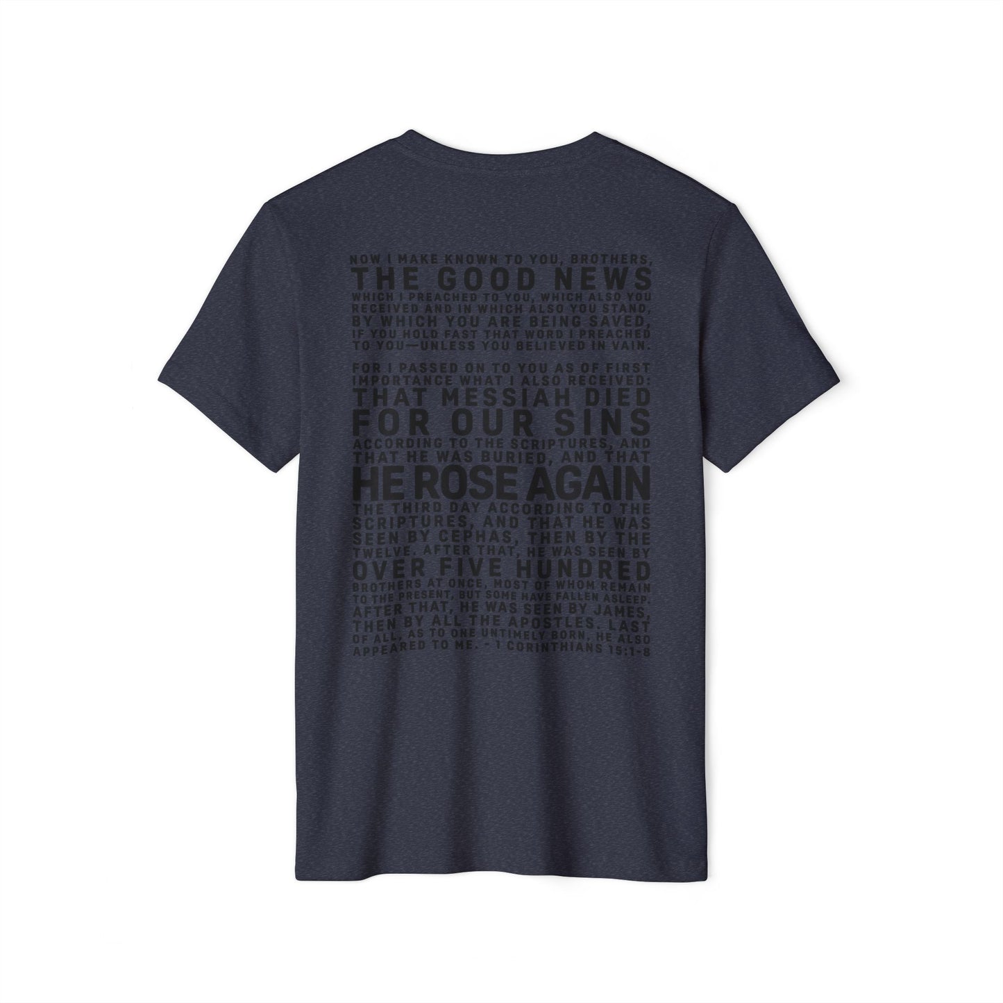 The Gospel - Adult Unisex Premium Organic Tee - Back Text, Dark-Lettered Edition - (7 Colors)