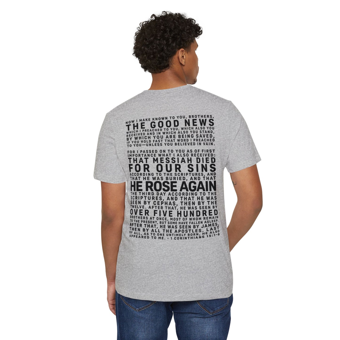 The Gospel - Adult Unisex Premium Organic Tee - Back Text, Dark-Lettered Edition - (7 Colors)