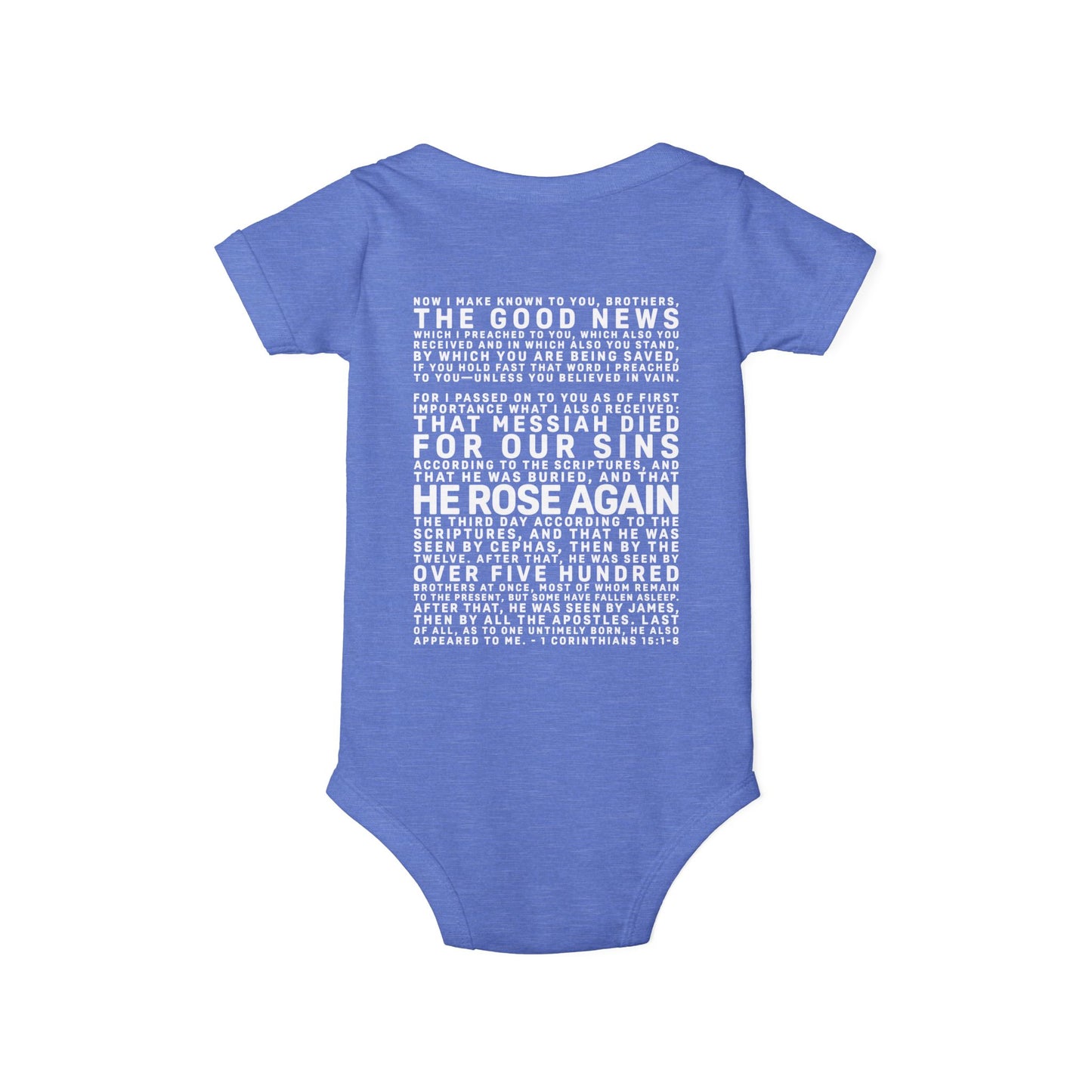 The Gospel - Infant (3M-24M) One Piece - Back Text, Light Lettered Edition - (10 Colors)
