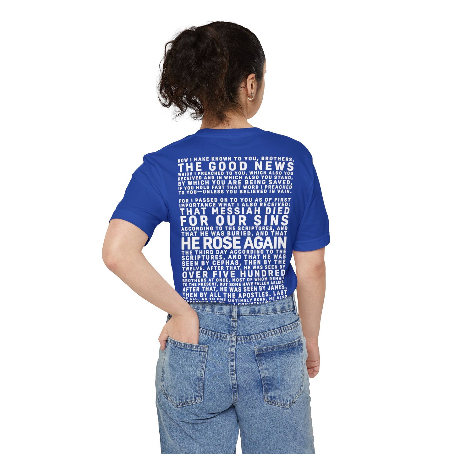 The Gospel - Adult Unisex Pocket Tee - Back Text, Light-Lettered Edition - (5 Colors)