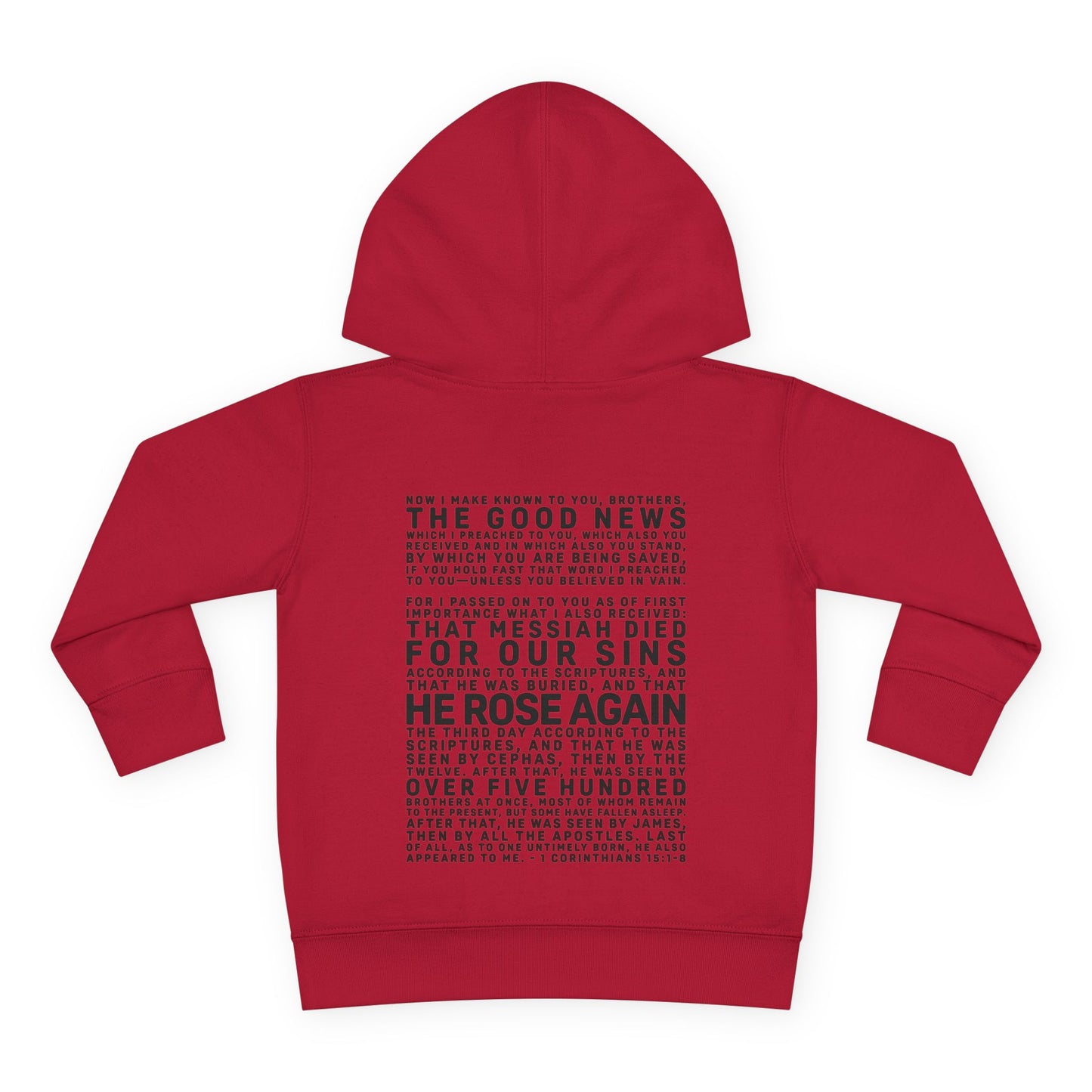 The Gospel - Toddler Pullover Hoodie - Back Text, Dark Lettered Edition - (13 Colors)