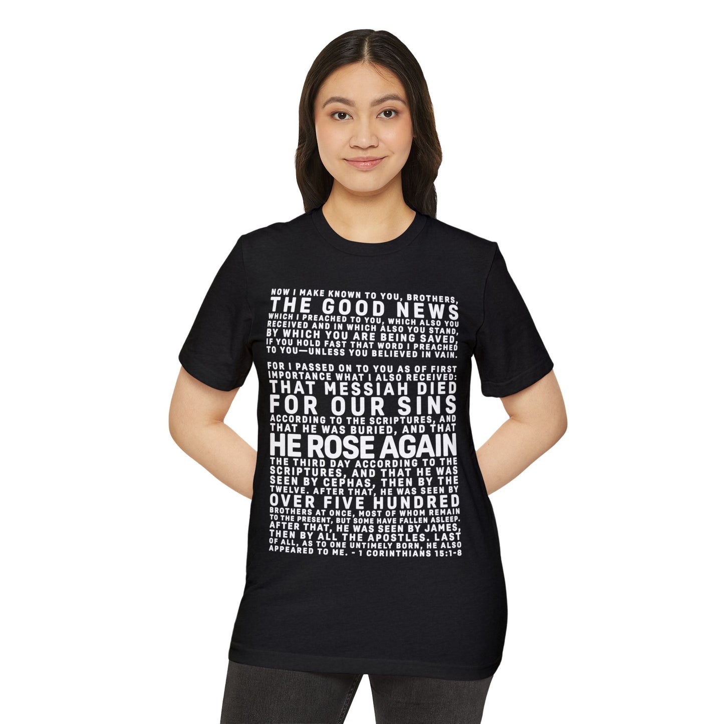 The Gospel - Adult Unisex Premium Organic Tee - Front Text, Light-Lettered Edition - (7 Colors)