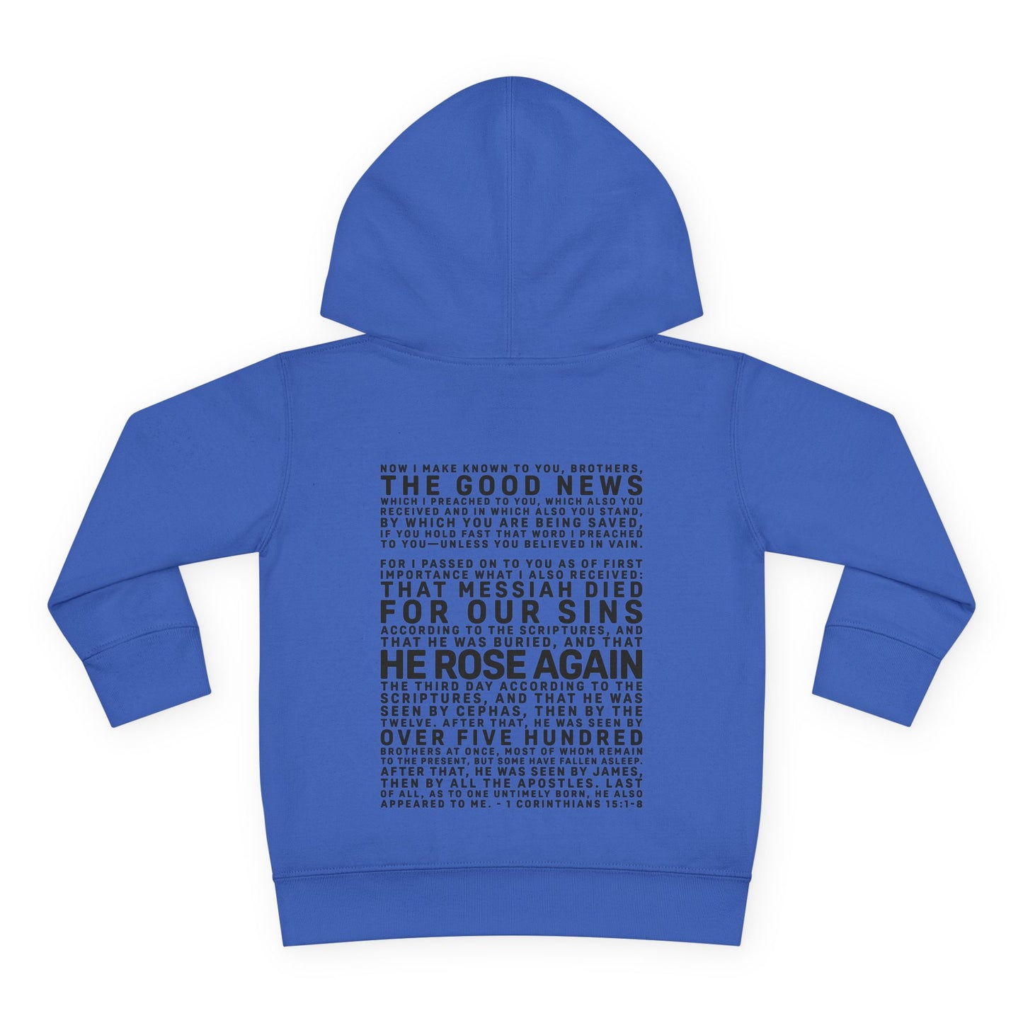 The Gospel - Toddler Pullover Hoodie - Back Text, Dark Lettered Edition - (13 Colors)