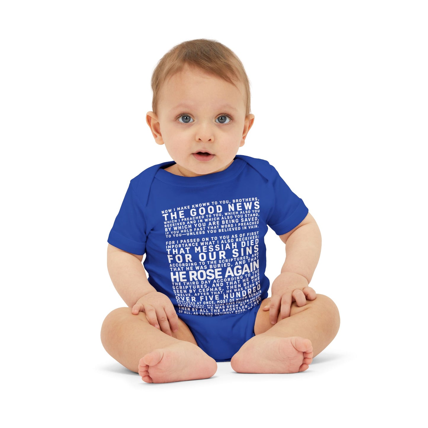 The Gospel - Infant (3M-24M) One Piece - Front Text, Light Lettered Edition - (10 Colors)