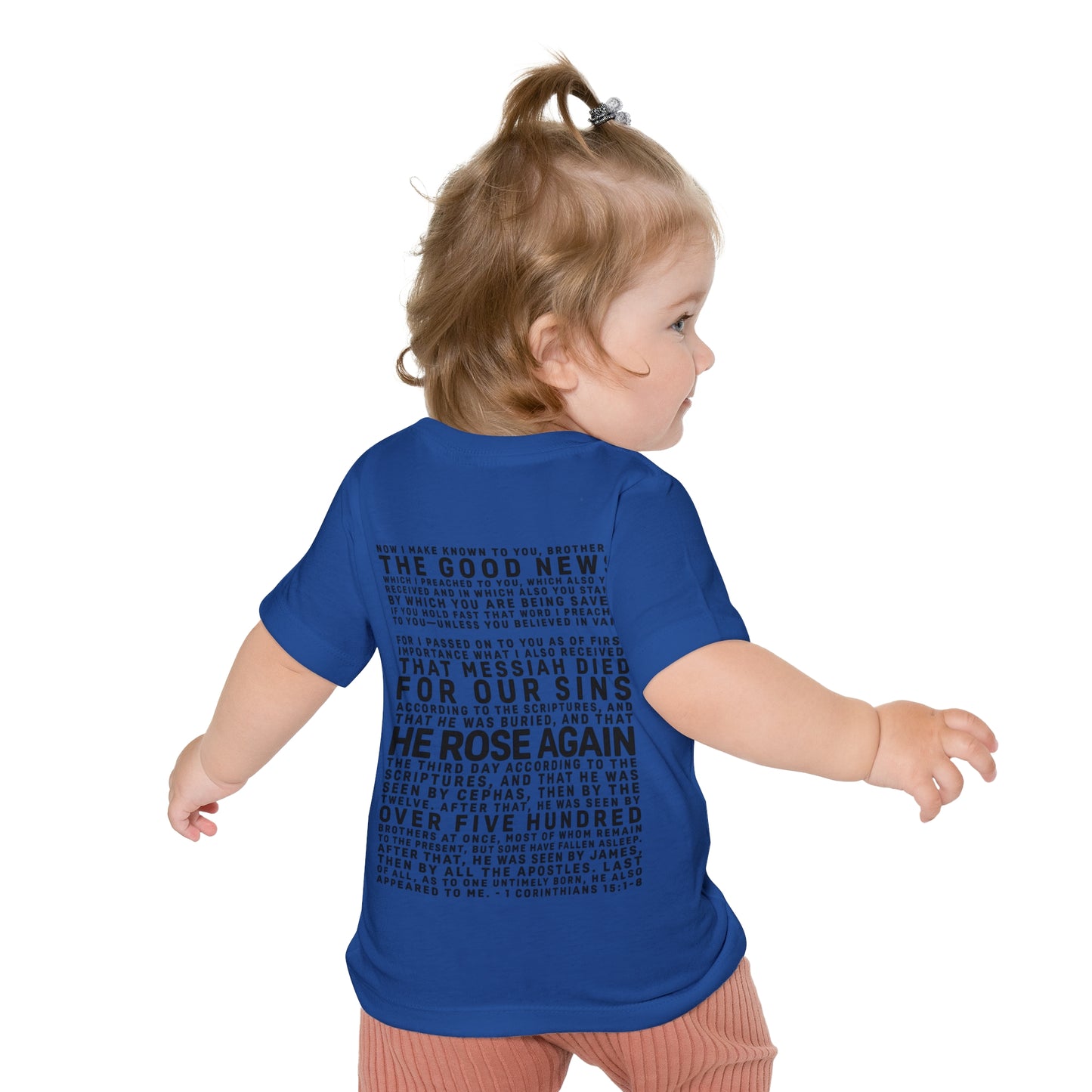 The Gospel - Infant (3M-24M) Short Sleeve Tee - Back Text, Dark-Lettered Edition - (6 Colors)
