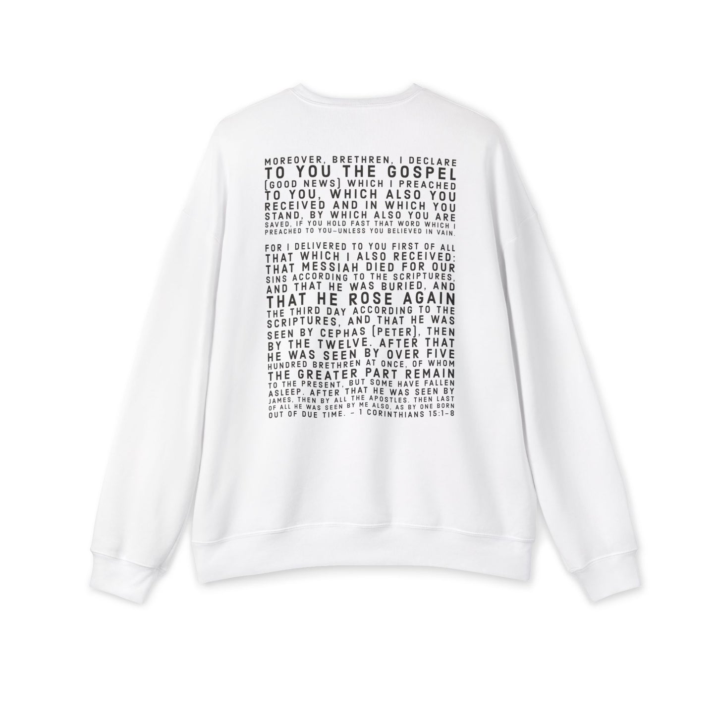 'I declare to you the gospel' - Back Text Edition - (2 Color Options) - Adult Unisex Drop Shoulder Sweatshirt