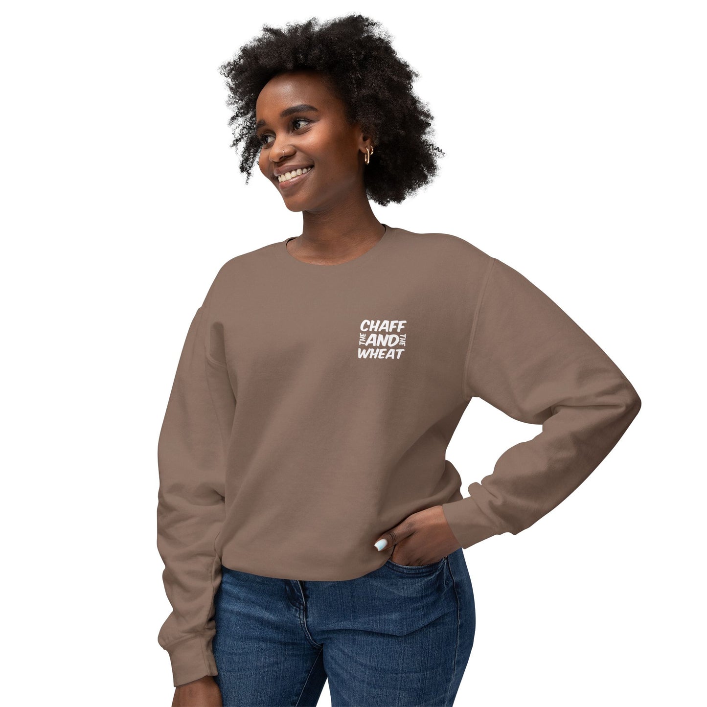 'I declare to you the gospel' - Back Text, Light Lettered Edition - (10 Color Options) - Adult Unisex Lightweight Crewneck Sweatshirt