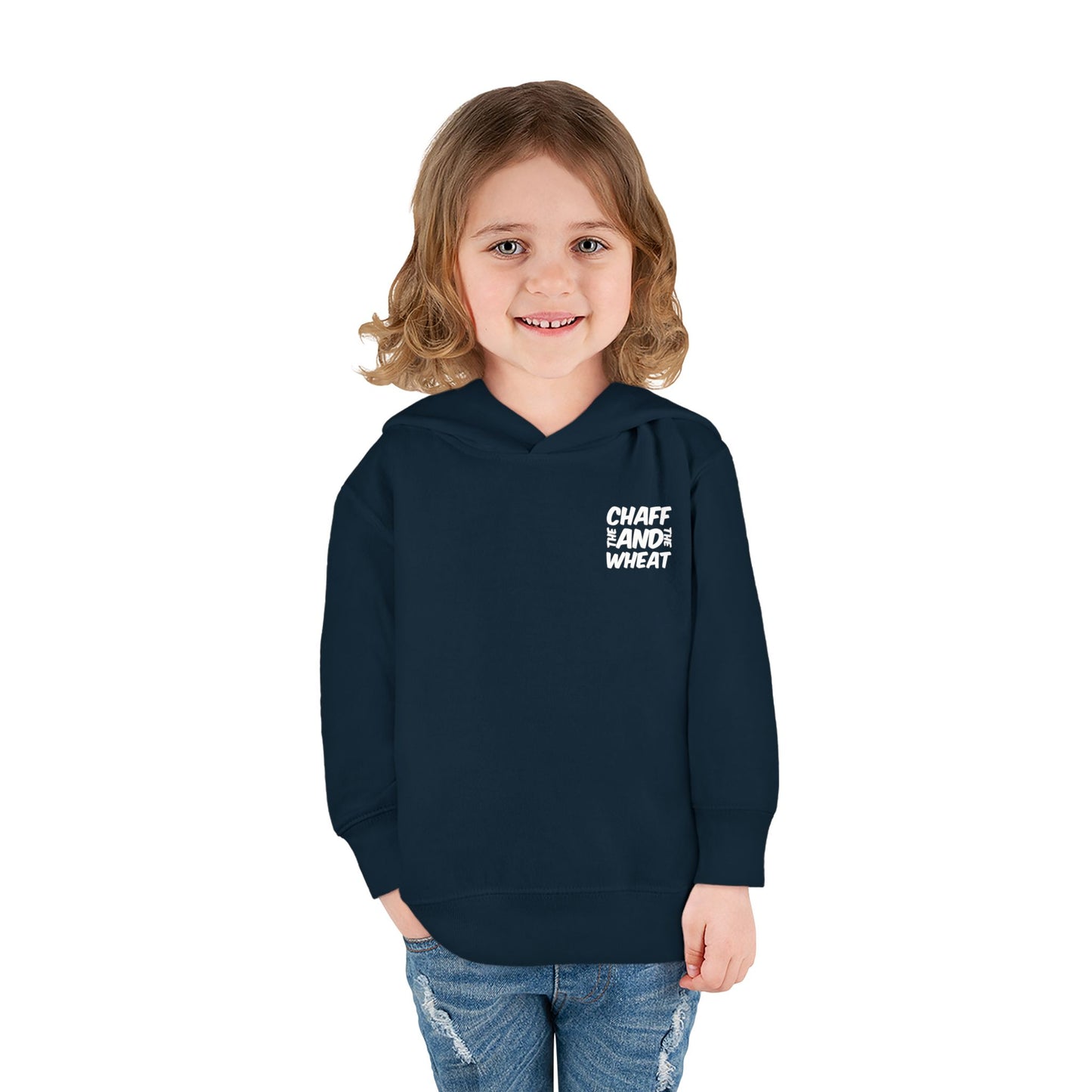 'I declare to you the gospel' - Back Text, Light Lettered Edition - (15 Color Options) - Toddler Pullover Fleece Hoodie