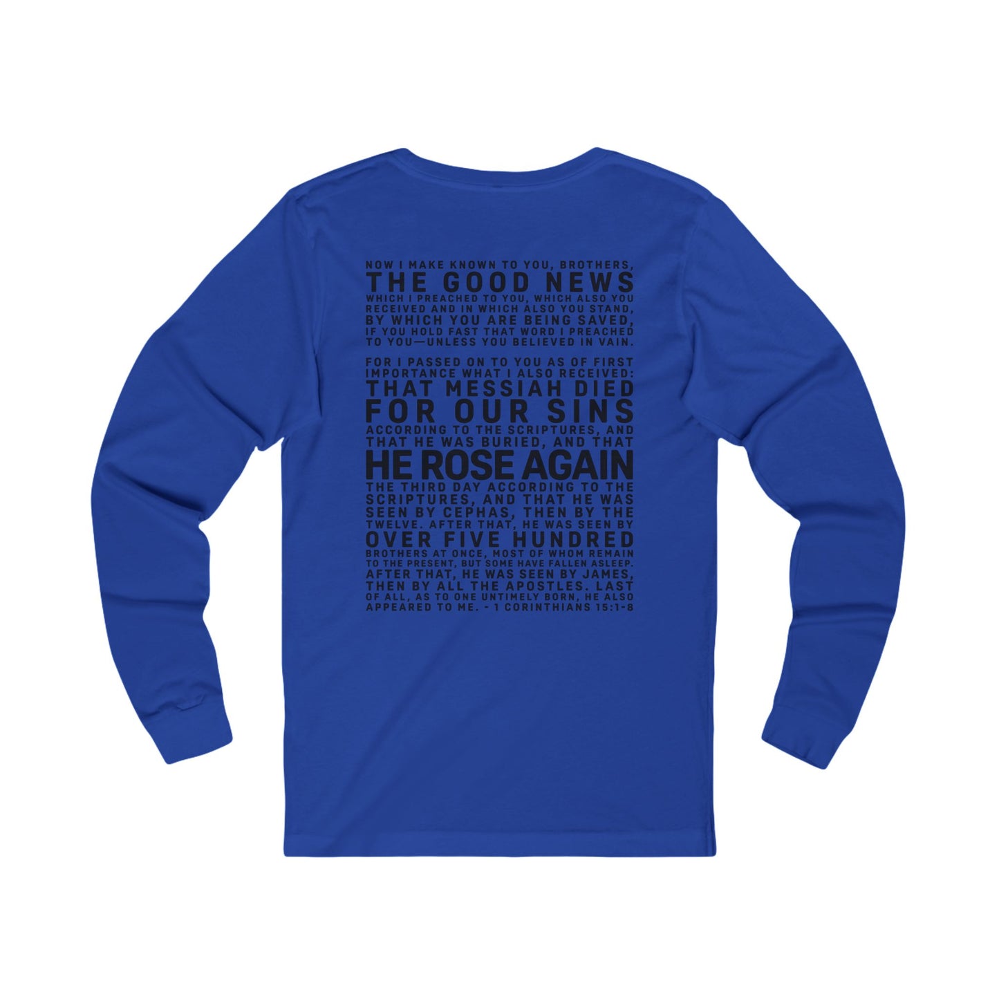 The Gospel - Adult Unisex Long Sleeve Tee - Back Text, Dark Lettered Edition - (8 Colors)