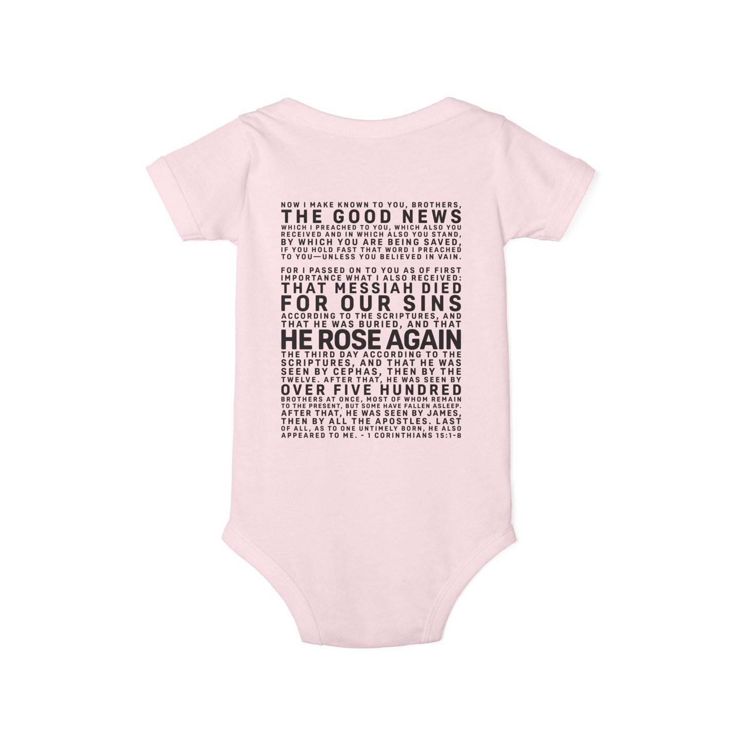 The Gospel - Infant (3M-24M) One Piece - Back Text, Dark Lettered Edition - (9 Colors)