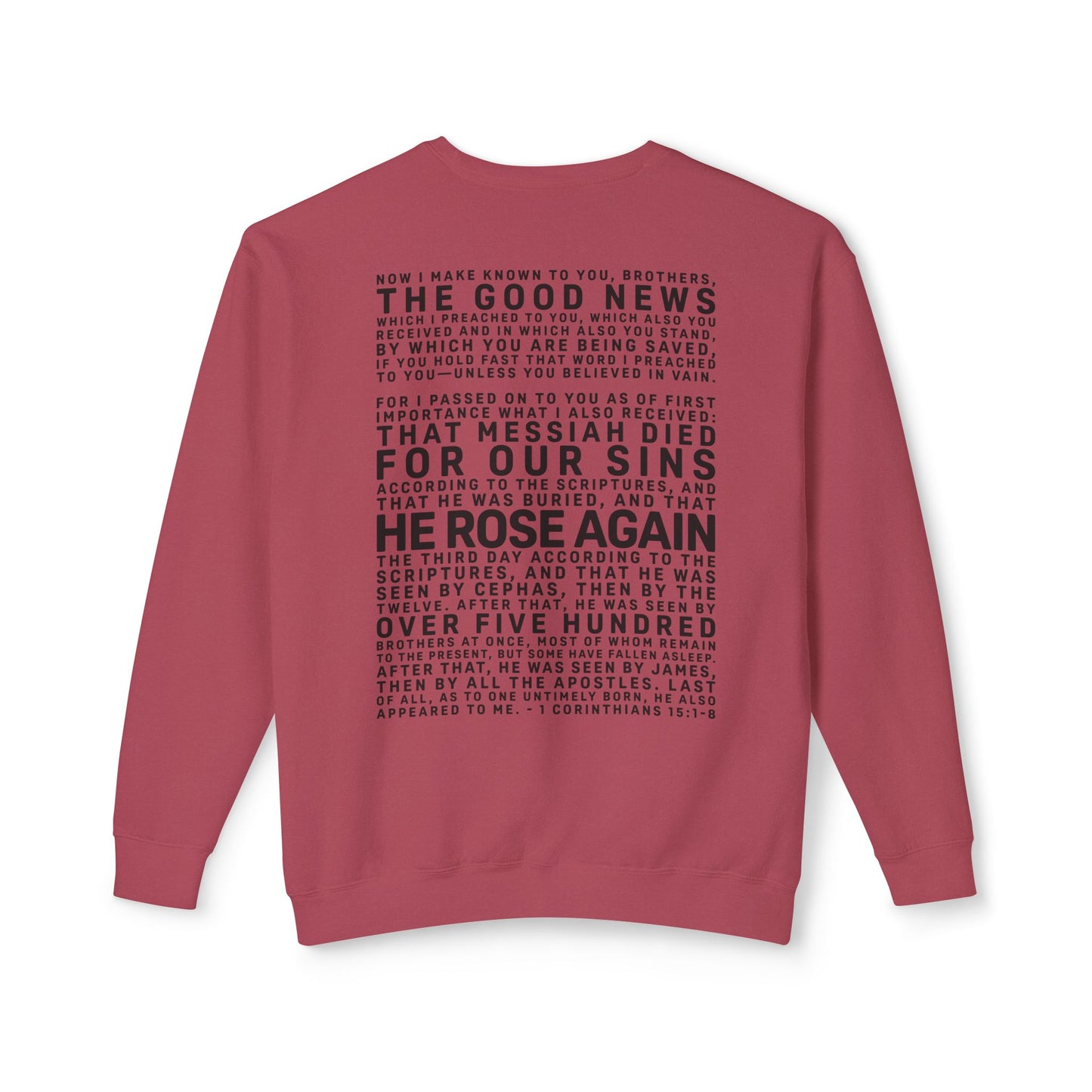 The Gospel - Adult Unisex Crewneck Sweatshirt - Back Text, Dark Lettered Edition - (12 Colors)