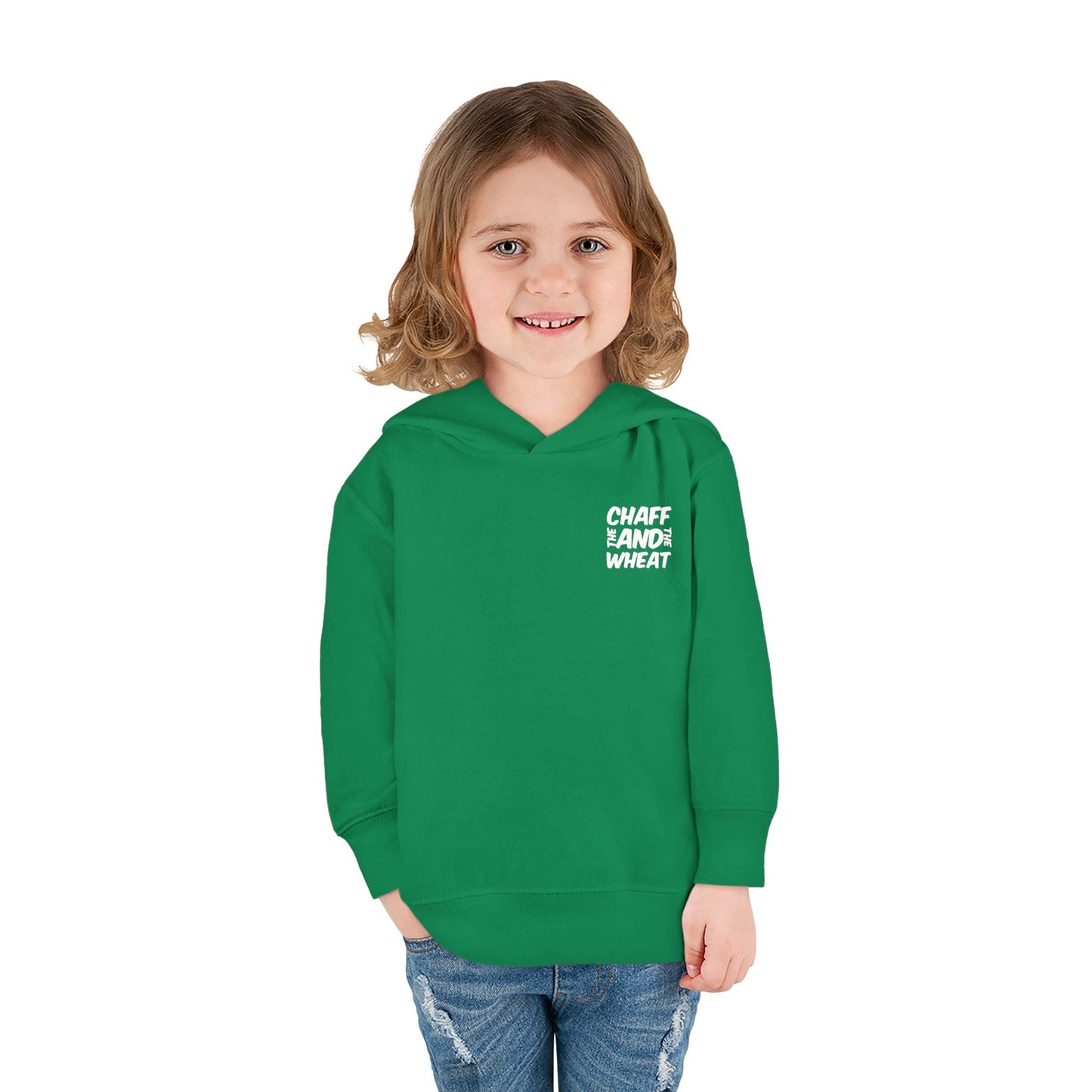 'I declare to you the gospel' - Back Text, Light Lettered Edition - (15 Color Options) - Toddler Pullover Fleece Hoodie