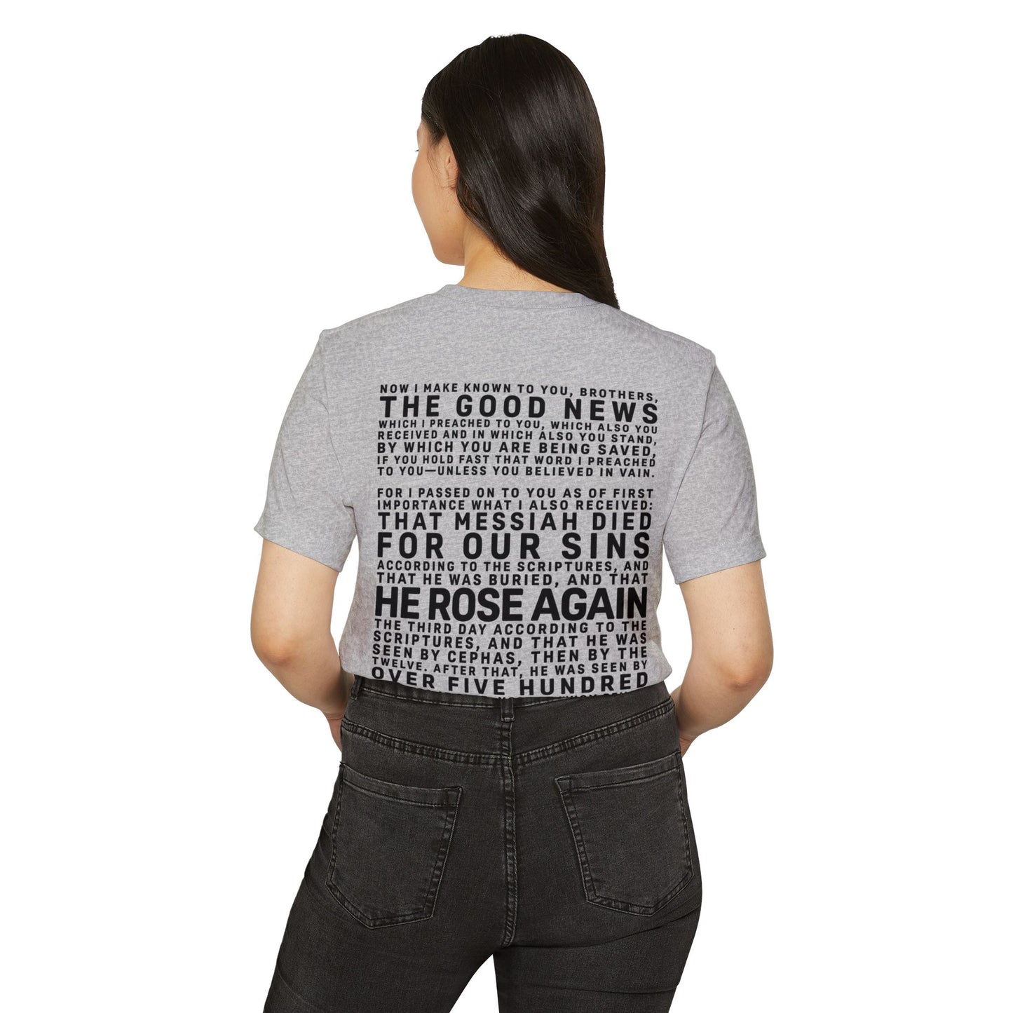 The Gospel - Adult Unisex Premium Organic Tee - Back Text, Dark-Lettered Edition - (7 Colors)