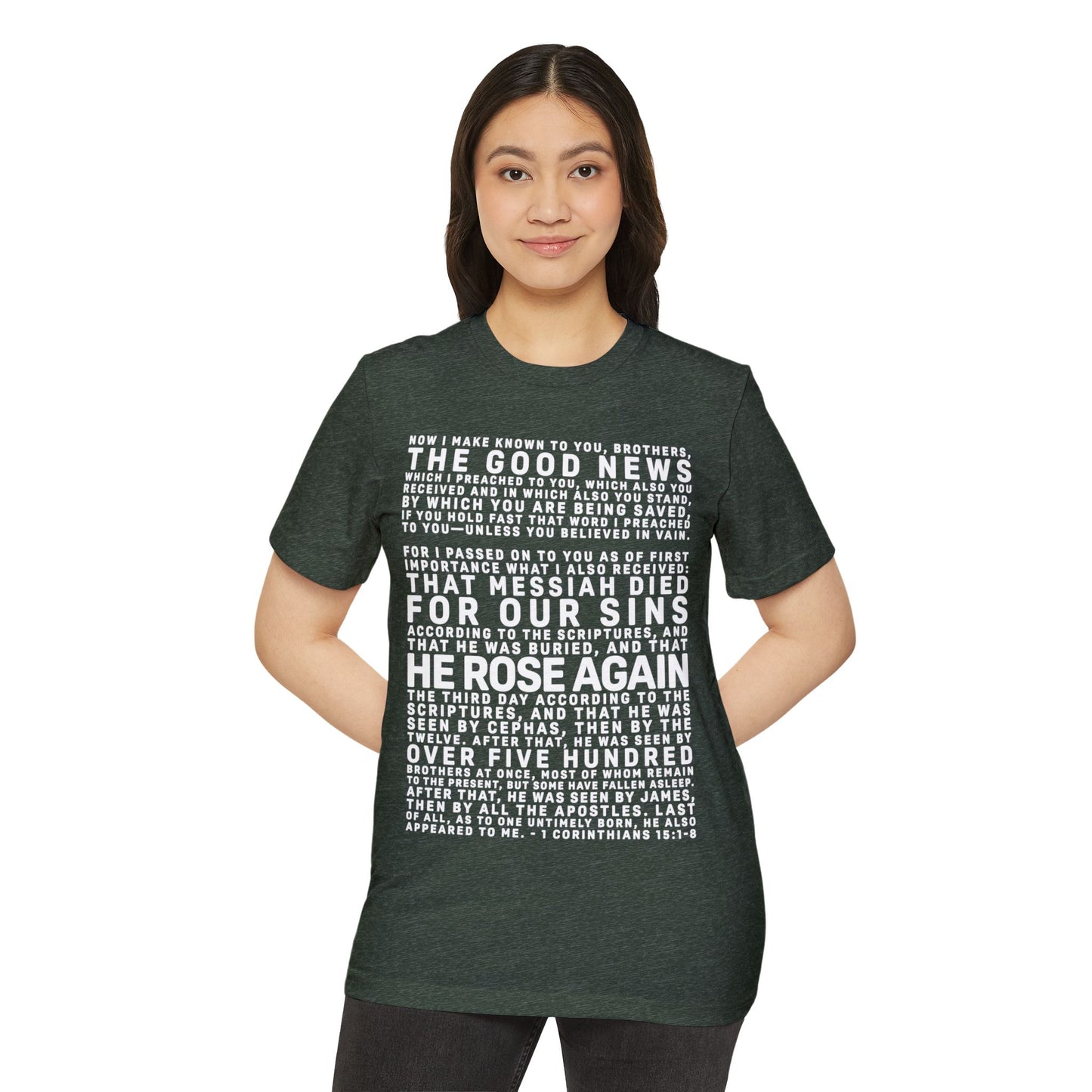 The Gospel - Adult Unisex Premium Organic Tee - Front Text, Light-Lettered Edition - (7 Colors)
