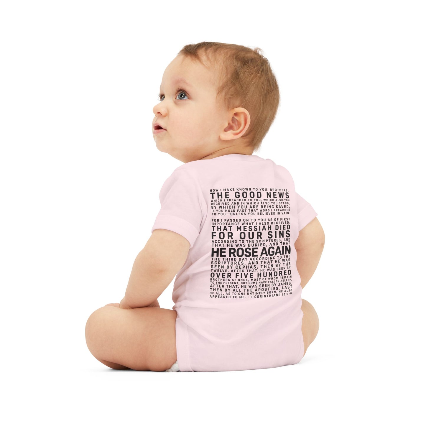 The Gospel - Infant (3M-24M) One Piece - Back Text, Dark Lettered Edition - (9 Colors)