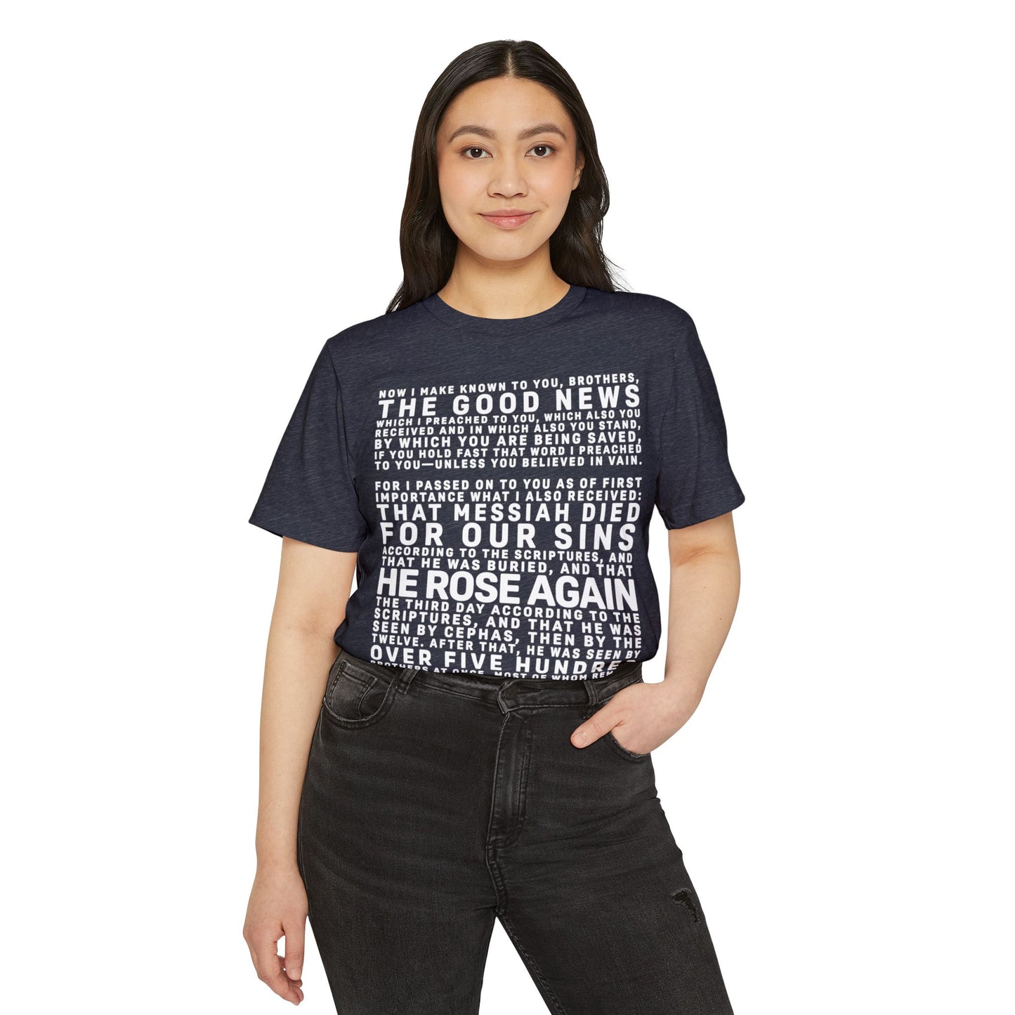 The Gospel - Adult Unisex Premium Organic Tee - Front Text, Light-Lettered Edition - (7 Colors)