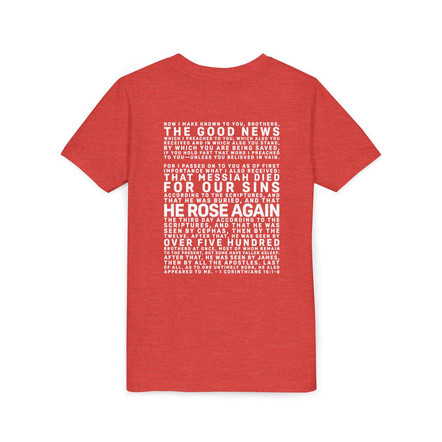 The Gospel - Youth Short Sleeve Tee - Back Text, Light-Lettered Edition - (22 Colors)