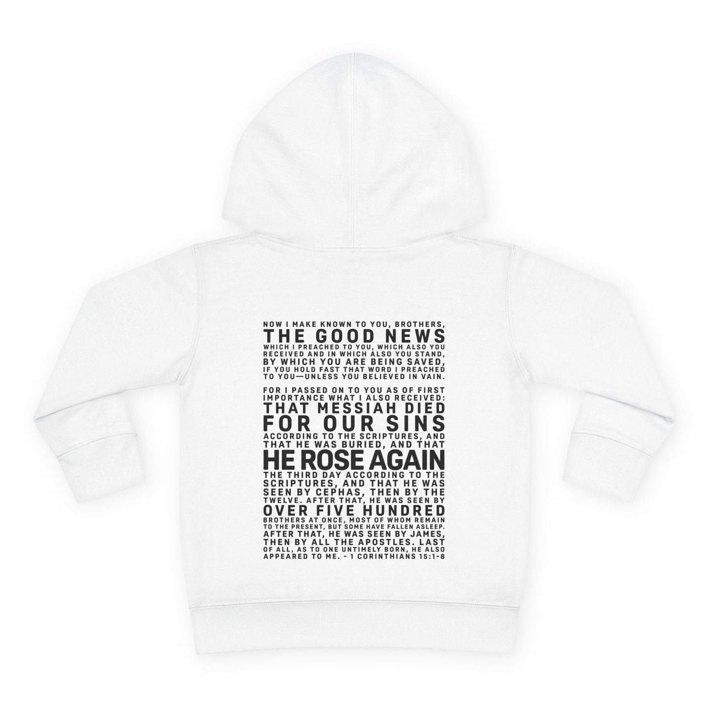 The Gospel - Toddler Pullover Hoodie - Back Text, Dark Lettered Edition - (13 Colors)