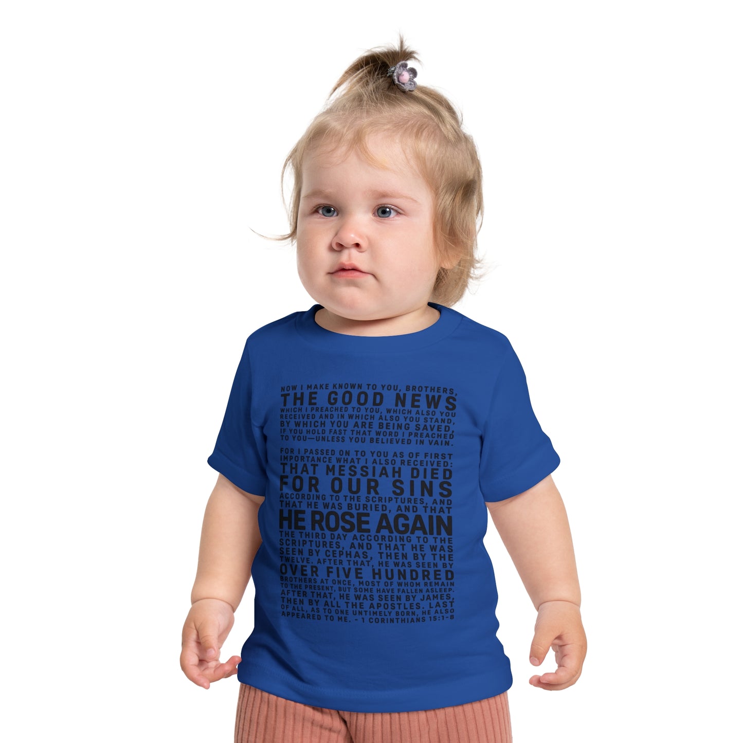 The Gospel - Infant (3M-24M) Short Sleeve Tee - Front Text, Dark-Lettered Edition - (6 Colors)