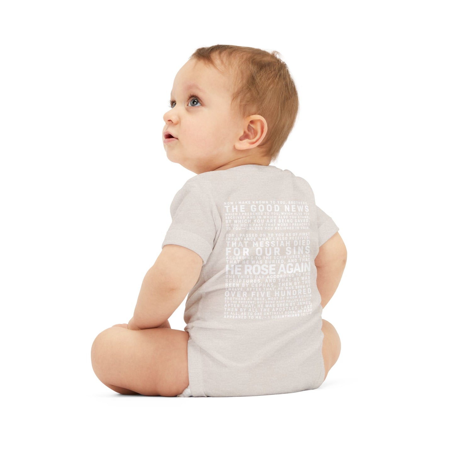 The Gospel - Infant (3M-24M) One Piece - Back Text, Light Lettered Edition - (10 Colors)