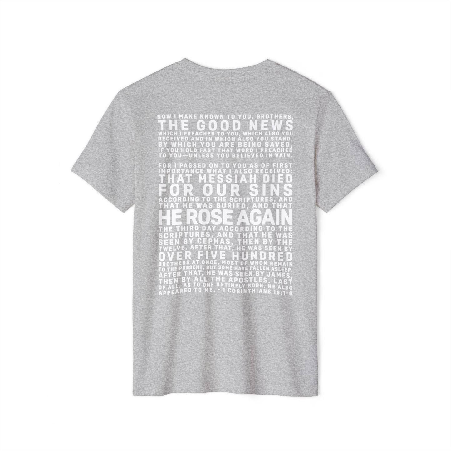 The Gospel - Adult Unisex Premium Organic Tee - Back Text, Light-Lettered Edition - (7 Colors)