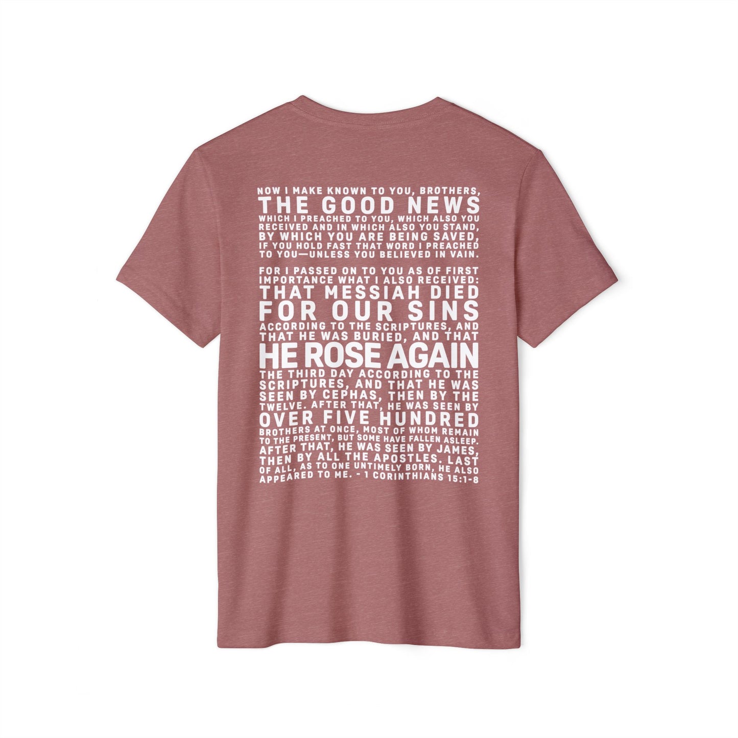 The Gospel - Adult Unisex Premium Organic Tee - Back Text, Light-Lettered Edition - (7 Colors)