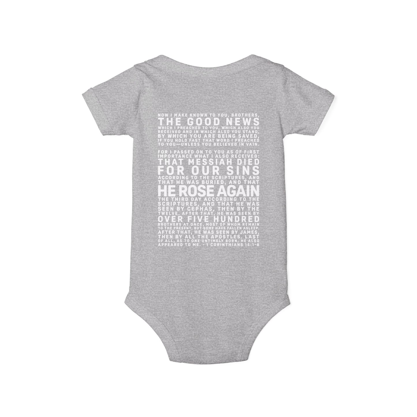 The Gospel - Infant (3M-24M) One Piece - Back Text, Light Lettered Edition - (10 Colors)