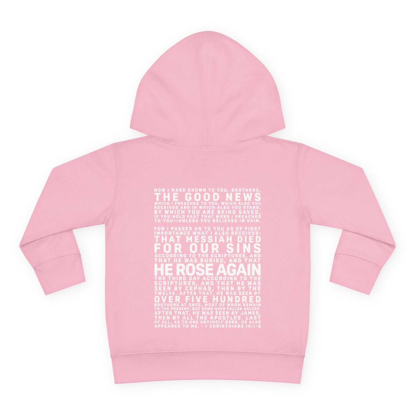 The Gospel - Toddler Pullover Hoodie - Back Text, Light Lettered Edition - (15 Colors)