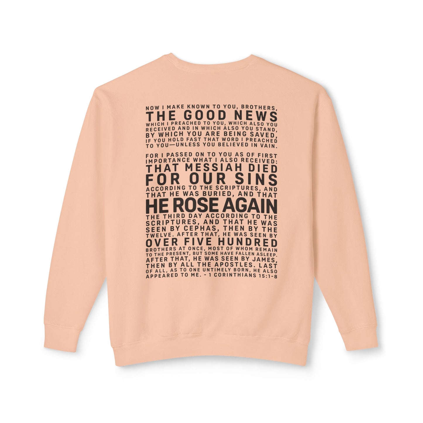 The Gospel - Adult Unisex Crewneck Sweatshirt - Back Text, Dark Lettered Edition - (12 Colors)