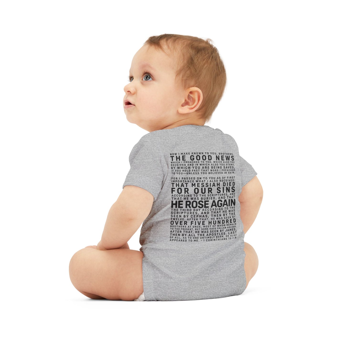 The Gospel - Infant (3M-24M) One Piece - Back Text, Dark Lettered Edition - (9 Colors)
