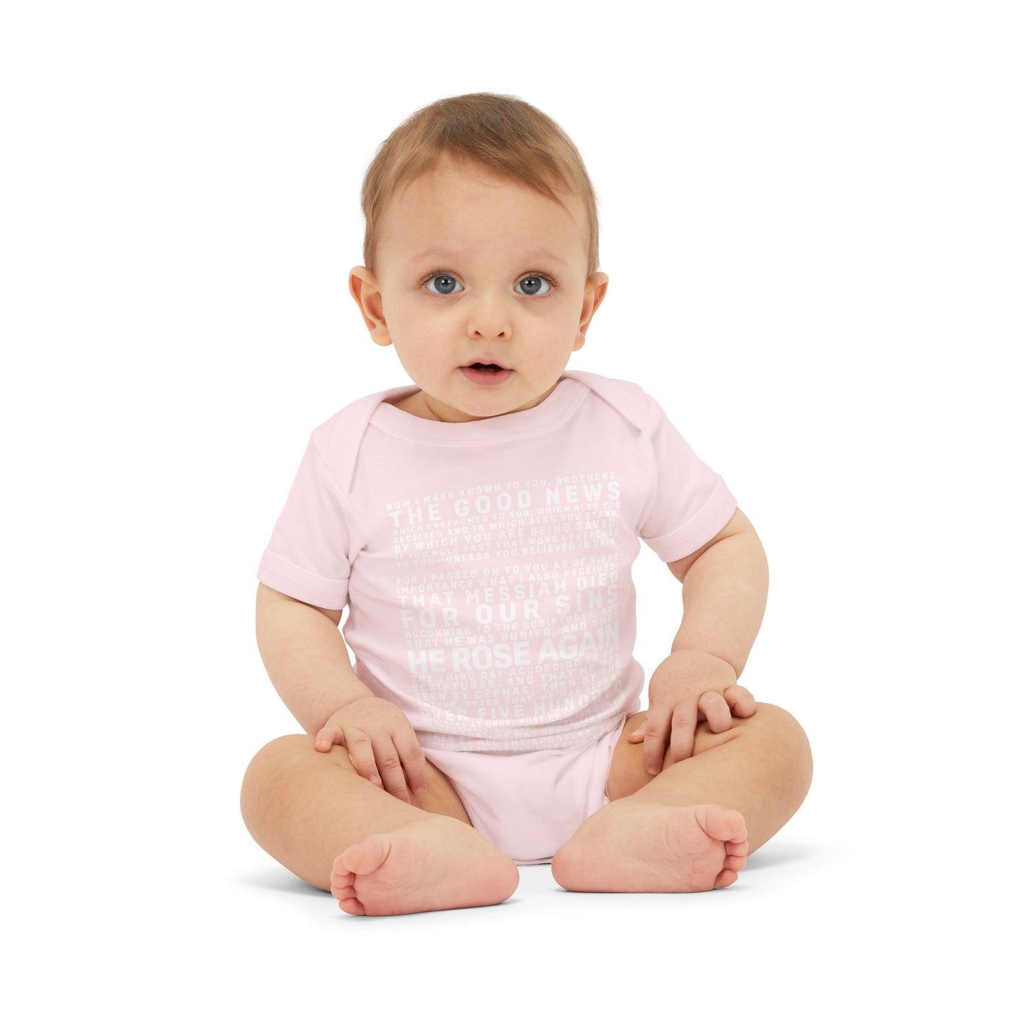 The Gospel - Infant (3M-24M) One Piece - Front Text, Light Lettered Edition - (10 Colors)