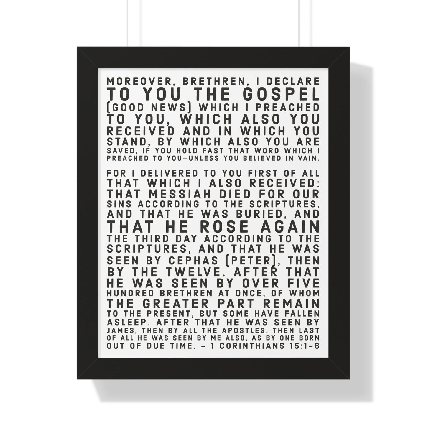 'I declare to you the gospel' - (4 Size and 3 Frame Color Options) - Framed Vertical Poster