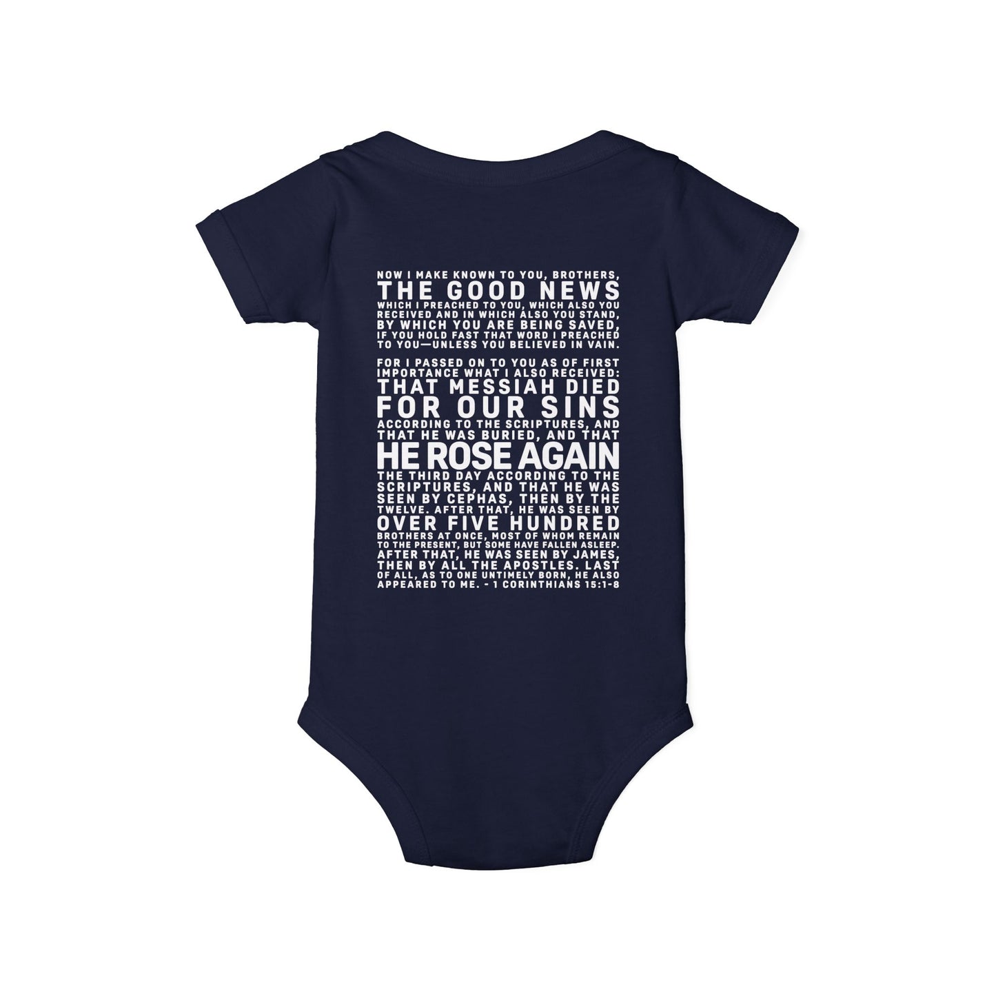 The Gospel - Infant (3M-24M) One Piece - Back Text, Light Lettered Edition - (10 Colors)