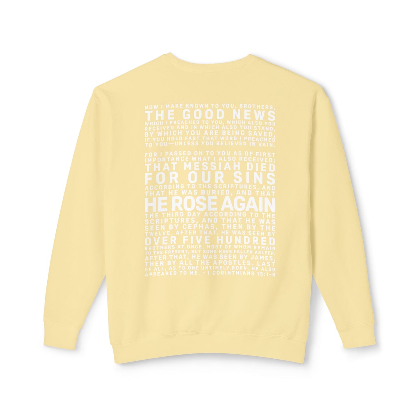 The Gospel - Adult Unisex Crewneck Sweatshirt - Back Text, Light Lettered Edition - (11 Colors)