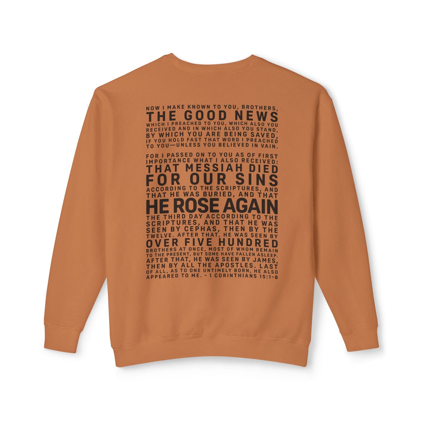 The Gospel - Adult Unisex Crewneck Sweatshirt - Back Text, Dark Lettered Edition - (12 Colors)