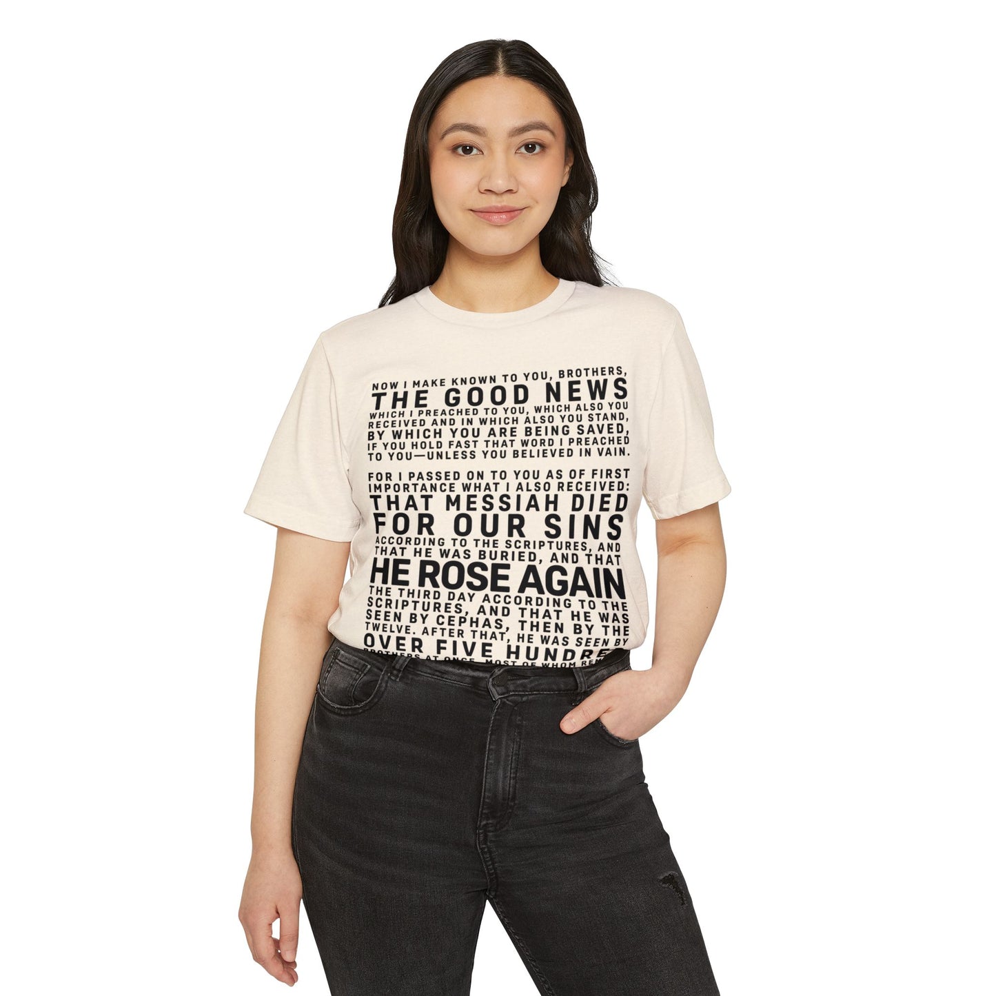 The Gospel - Adult Unisex Premium Organic Tee - Front Text, Dark-Lettered Edition - (7 Colors)