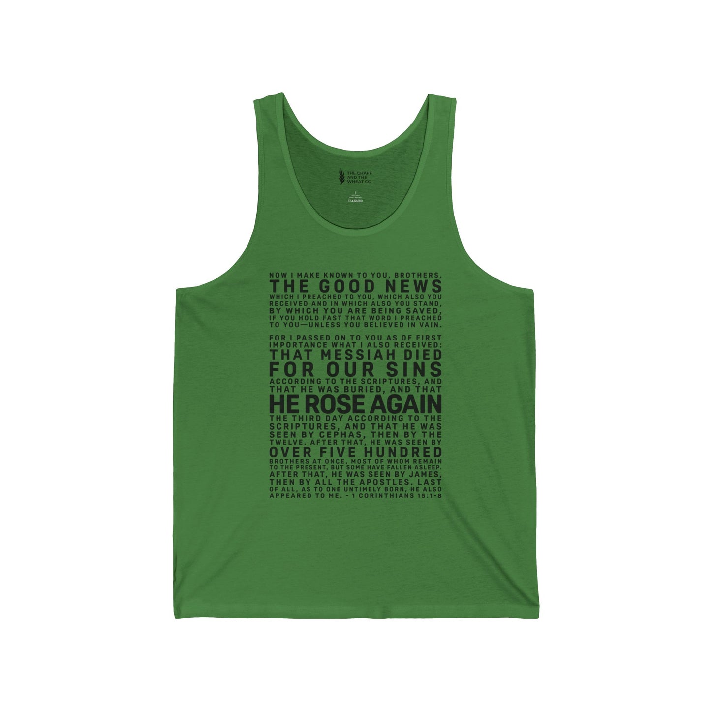 The Gospel - Adult Unisex Tank - Front Text, Dark Lettered Edition - (3 Colors)
