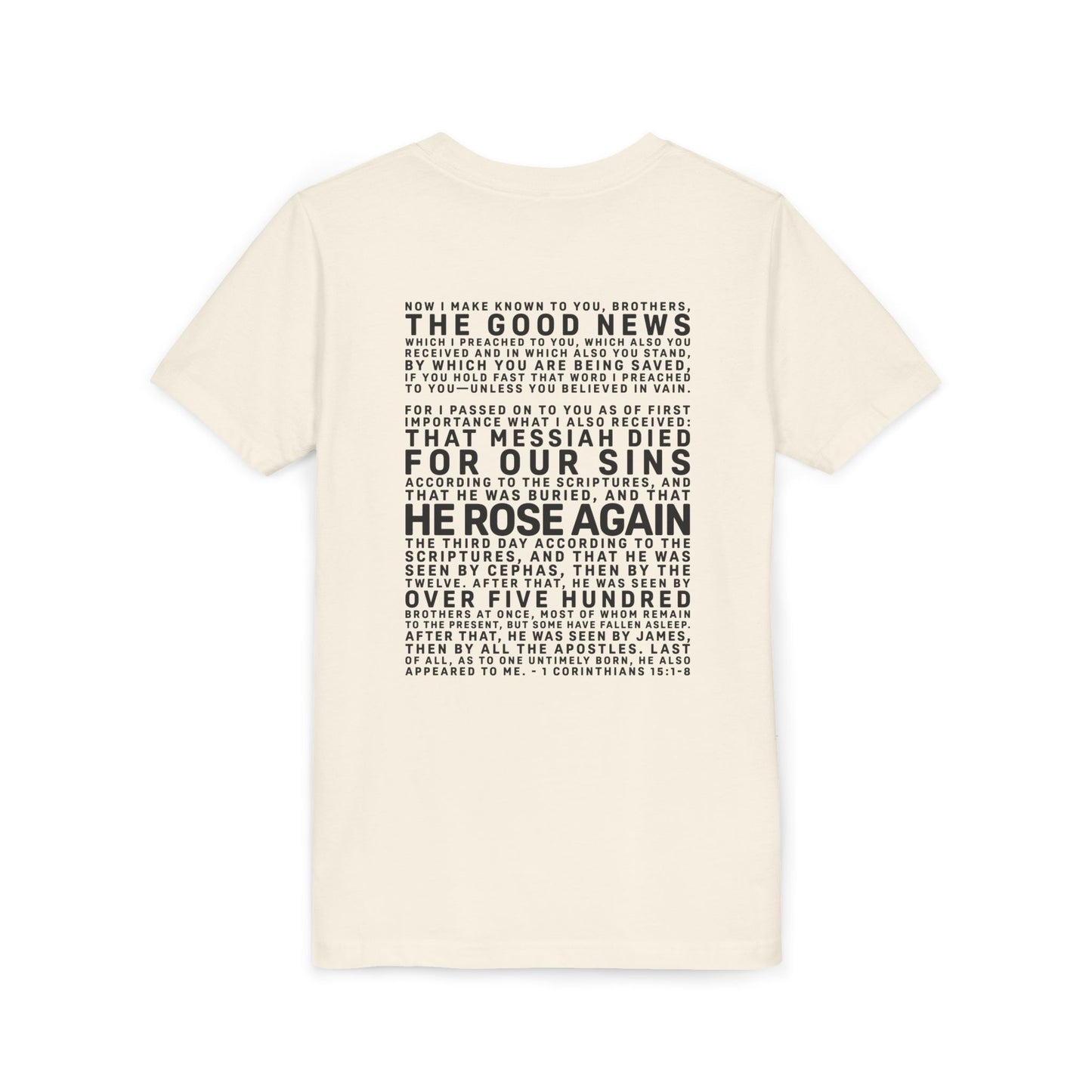 The Gospel - Youth Short Sleeve Tee - Back Text, Dark-Lettered Edition - (17 Colors)