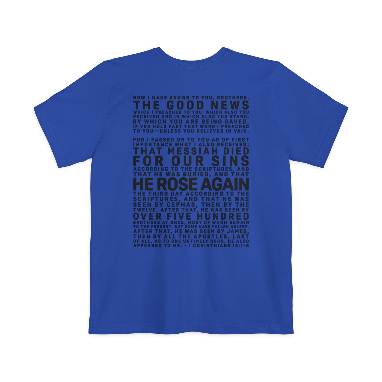 The Gospel - Adult Unisex Pocket Tee - Back Text, Dark-Lettered Edition - (4 Colors)