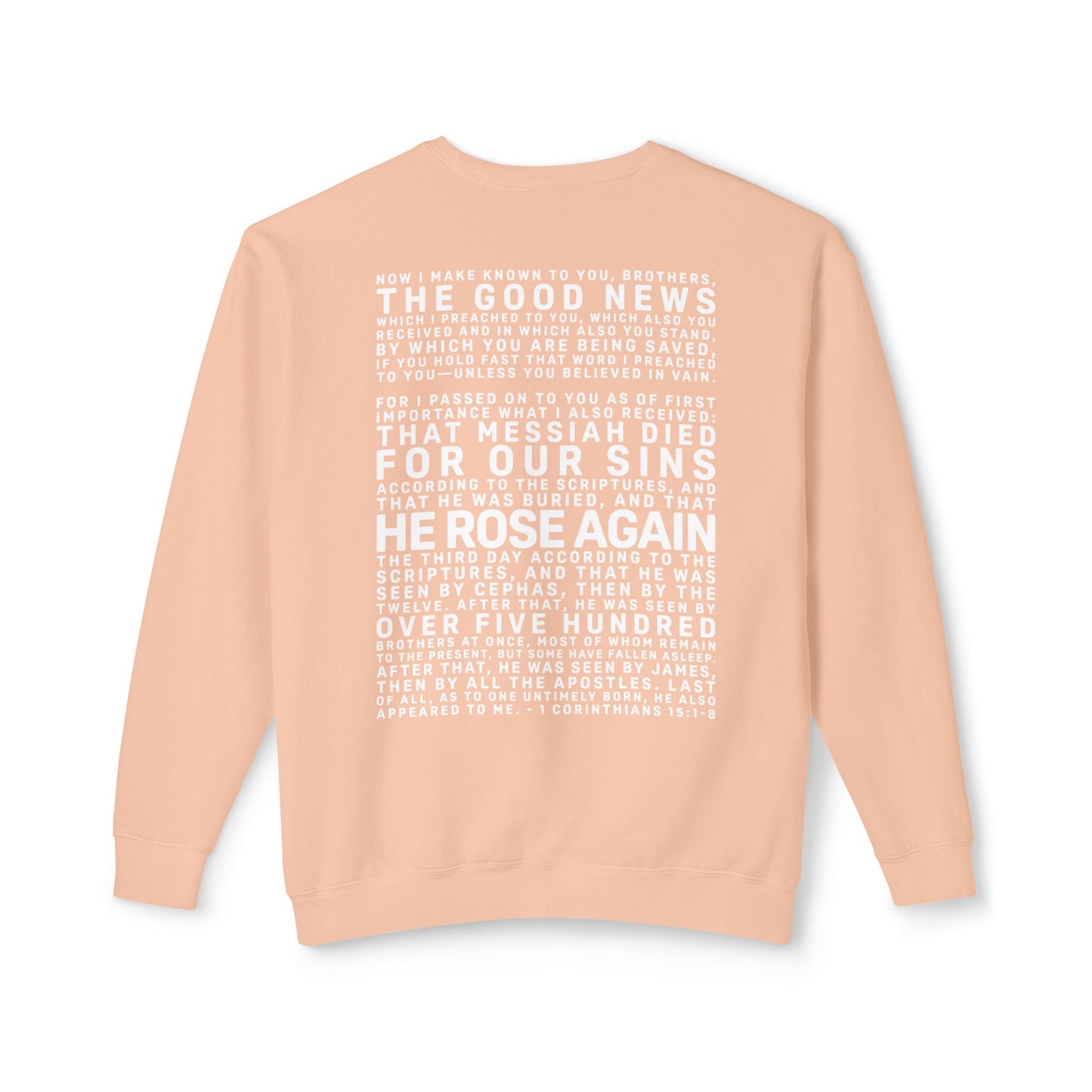 The Gospel - Adult Unisex Crewneck Sweatshirt - Back Text, Light Lettered Edition - (11 Colors)