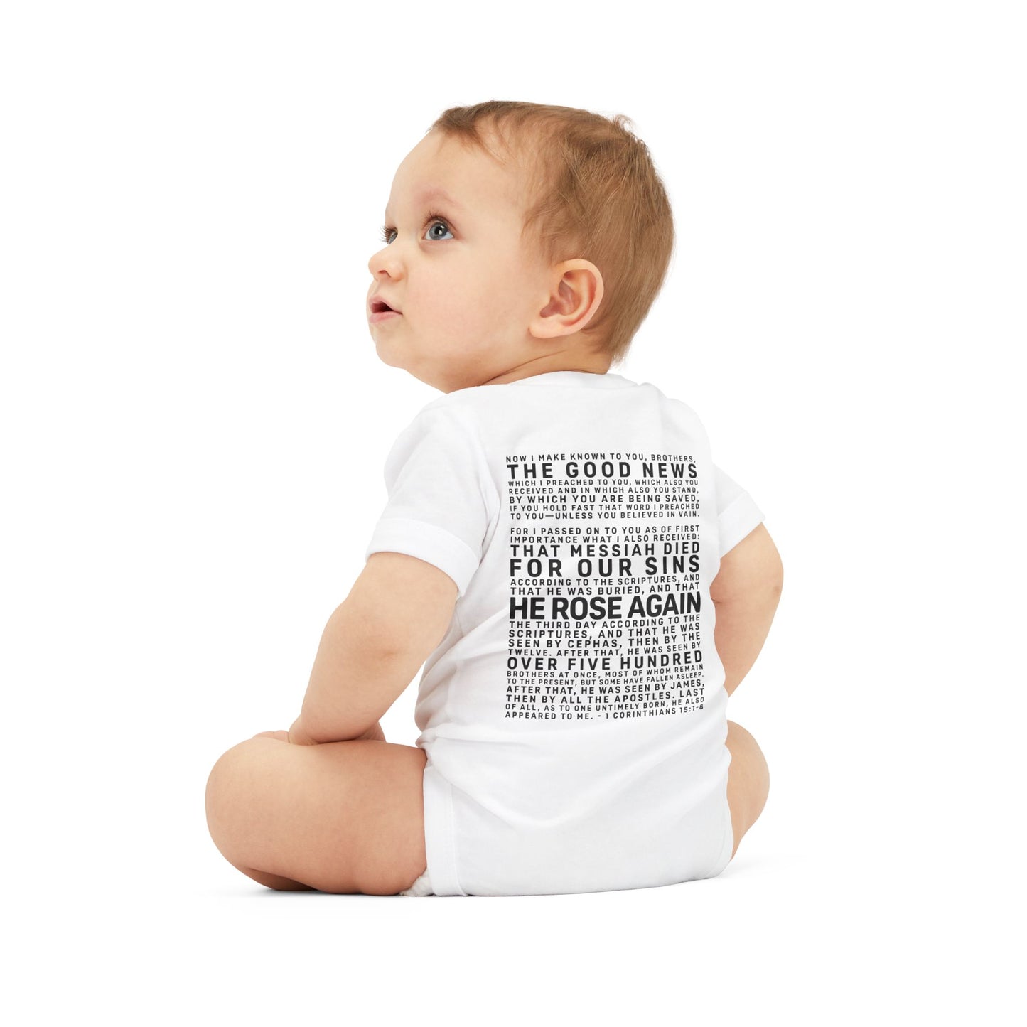 The Gospel - Infant (3M-24M) One Piece - Back Text, Dark Lettered Edition - (9 Colors)