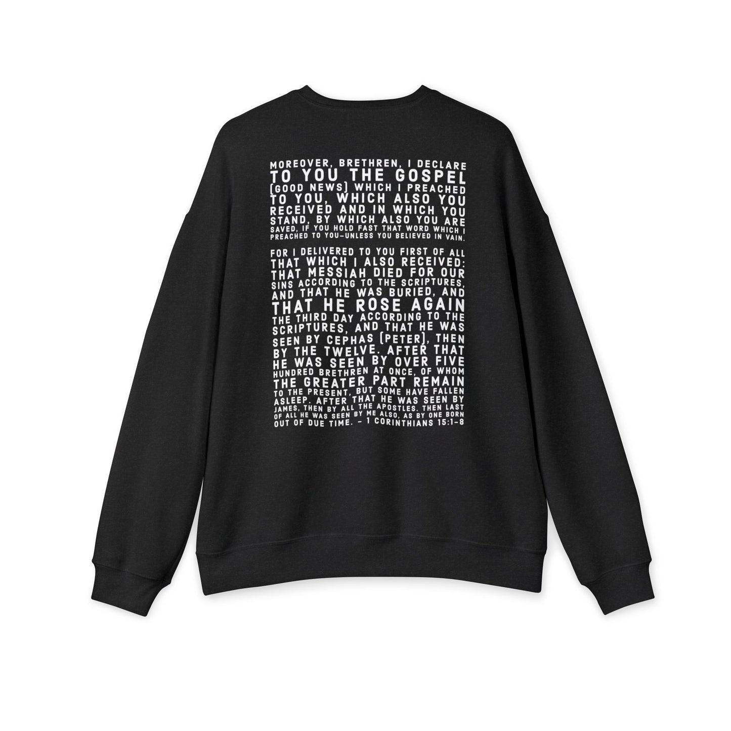 'I declare to you the gospel' - Back Text Edition - (2 Color Options) - Adult Unisex Drop Shoulder Sweatshirt