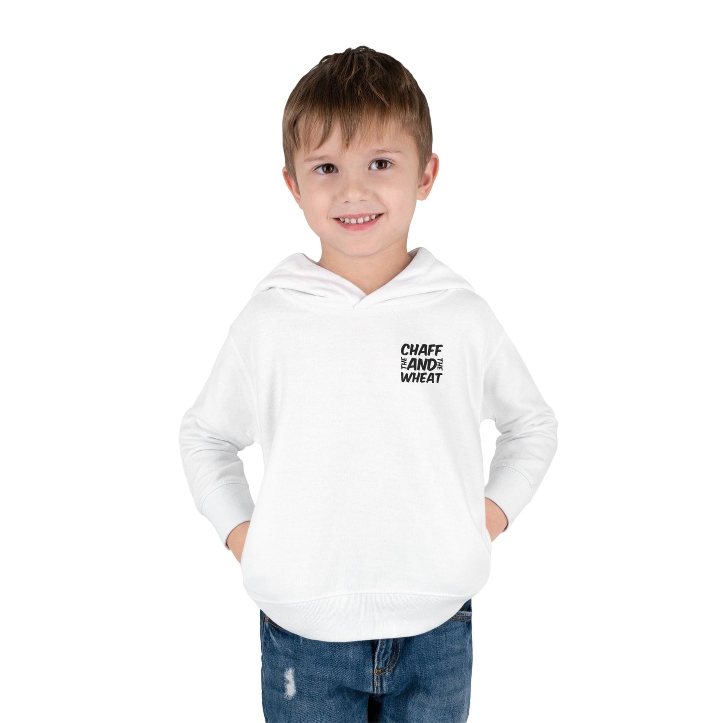 'I declare to you the gospel' - Back Text, Dark Lettered Edition - (7 Color Options) - Toddler Pullover Fleece Hoodie
