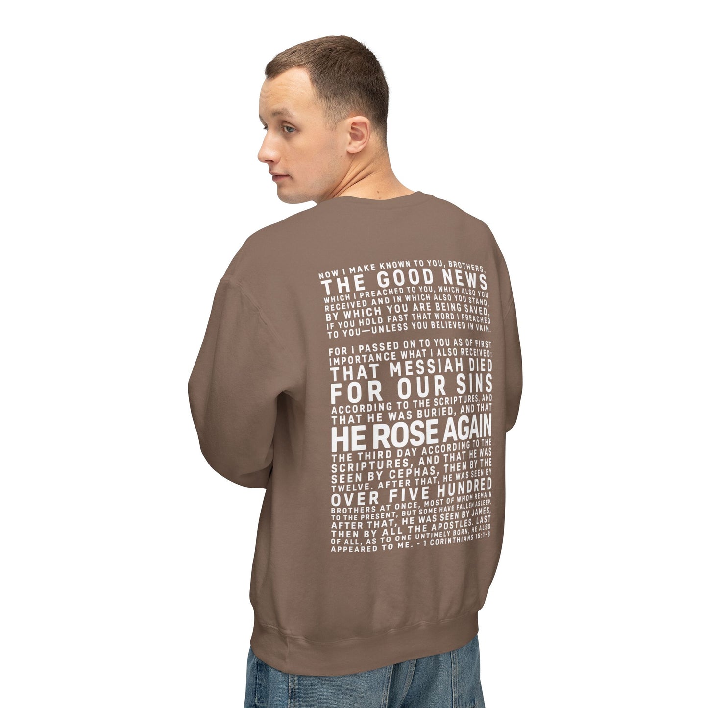 The Gospel - Adult Unisex Crewneck Sweatshirt - Back Text, Light Lettered Edition - (11 Colors)