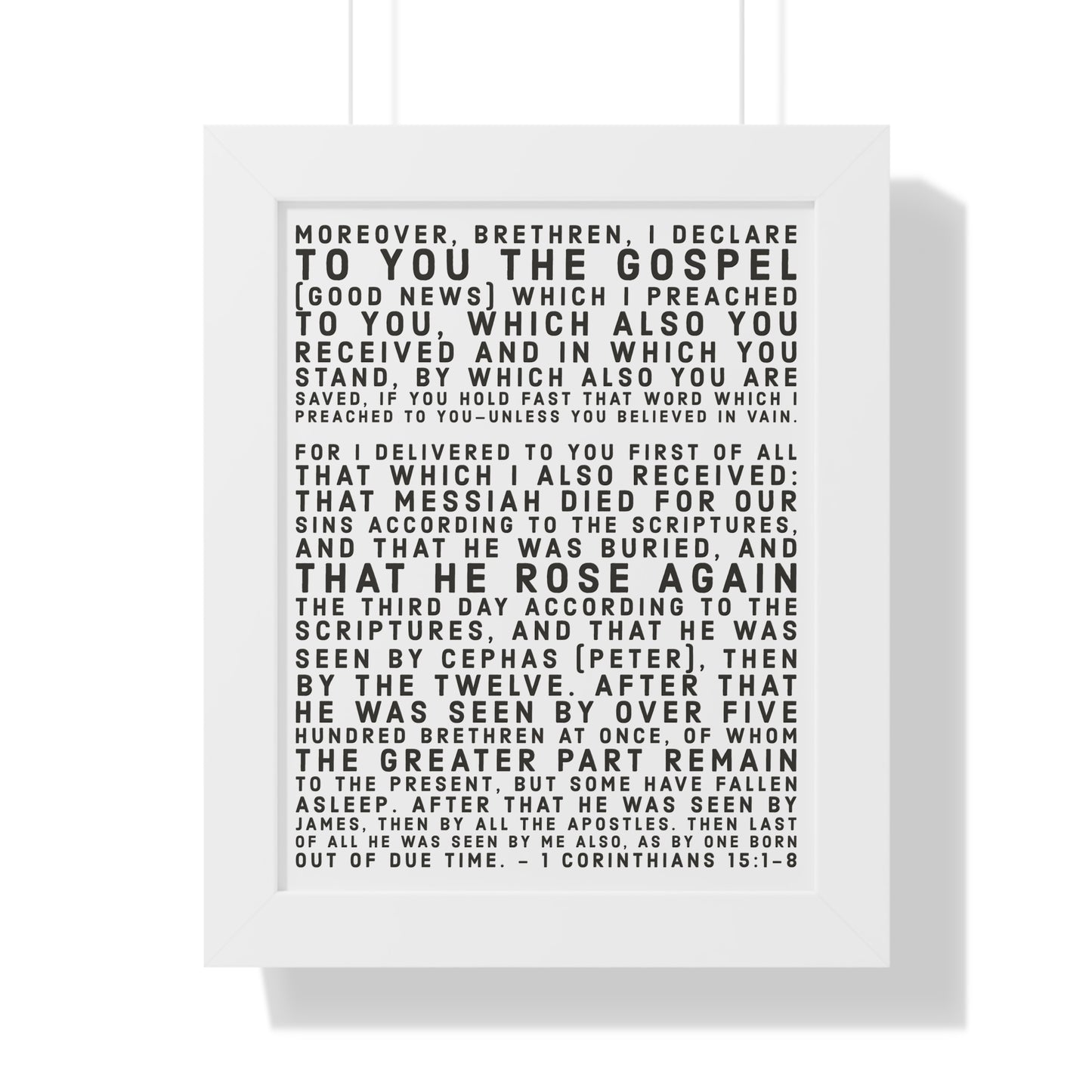 'I declare to you the gospel' - (4 Size and 3 Frame Color Options) - Framed Vertical Poster