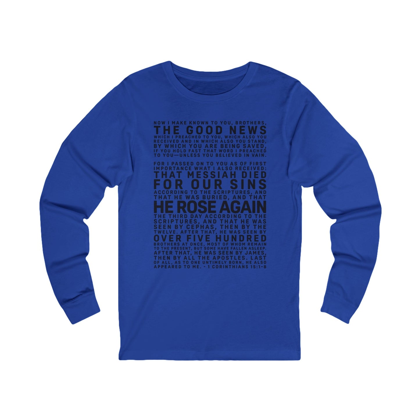The Gospel - Adult Unisex Long Sleeve Tee - Front Text, Dark Lettered Edition - (8 Colors)