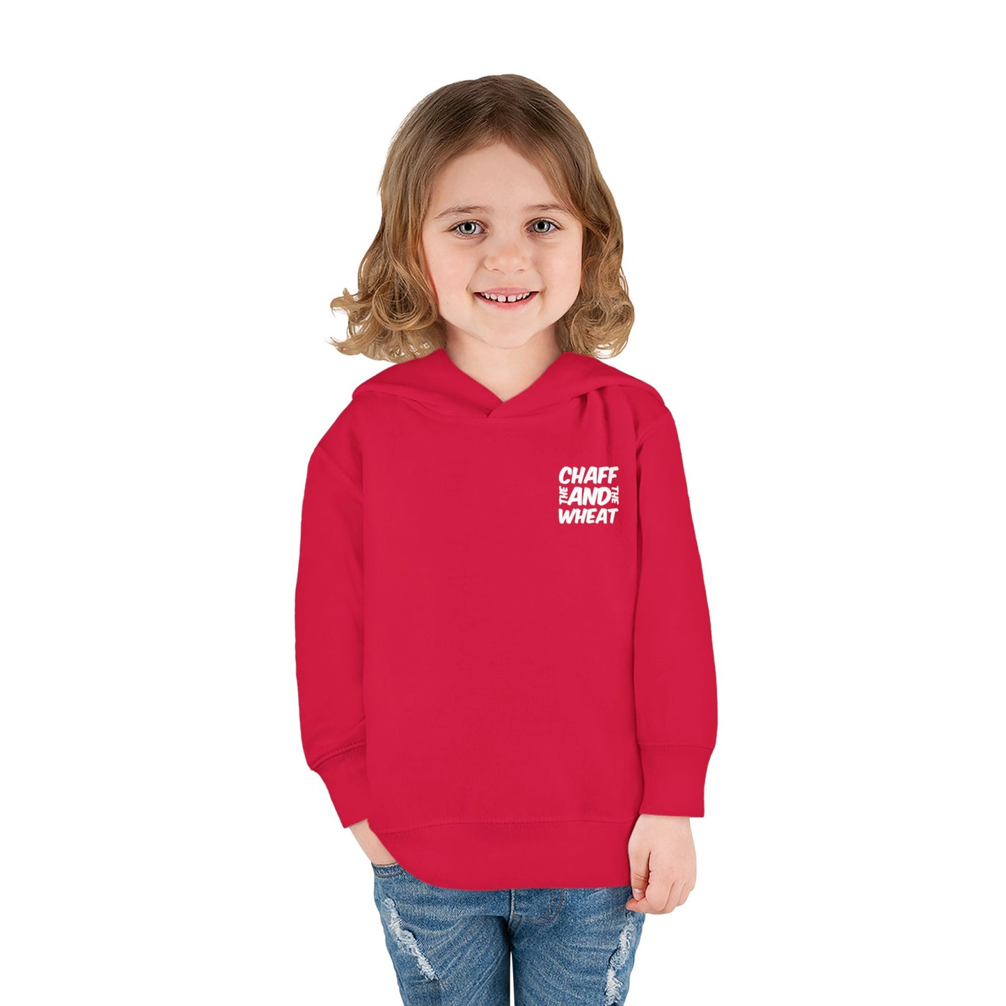 'I declare to you the gospel' - Back Text, Light Lettered Edition - (15 Color Options) - Toddler Pullover Fleece Hoodie